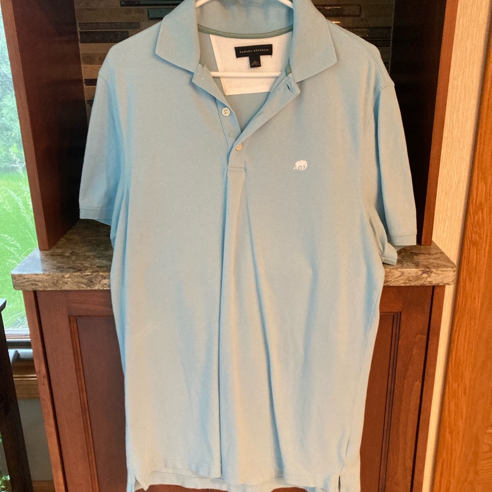 Banana Republic Blue Polo Shirt Soft Cotton Blend
